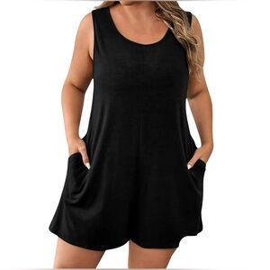 Amazon Black Sleeveless Romper with pocket